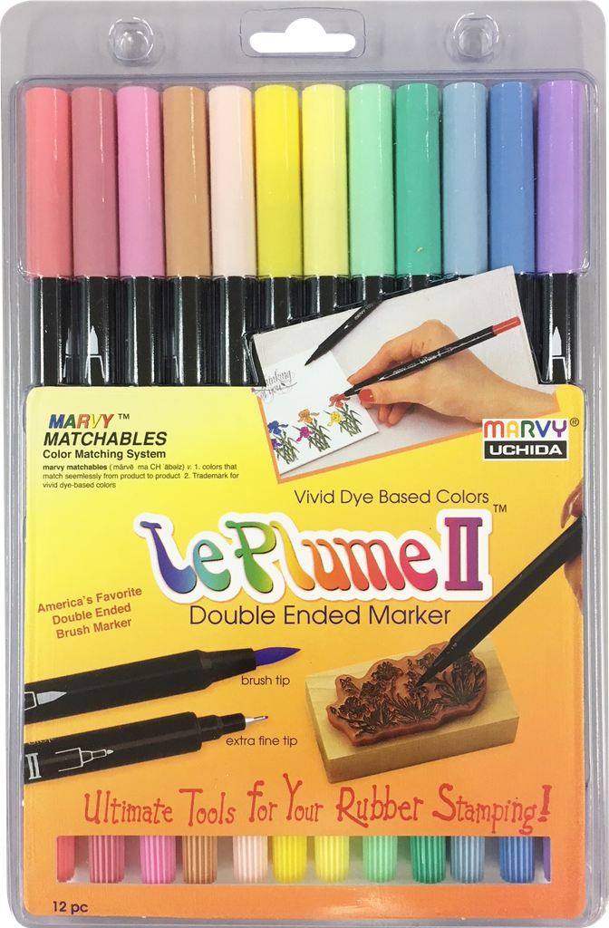 MARVY 1122-12B 12色PASTEL LE PLUMME II 兩頭彩繪筆