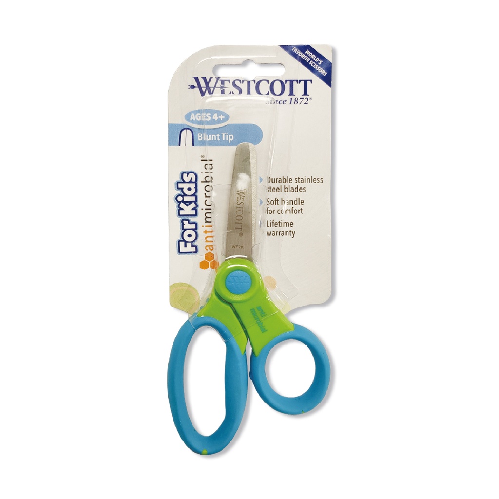 WESTCOTT #14596 5" X-RAY抗菌軟膠手柄兒童安全剪刀 (綠色)