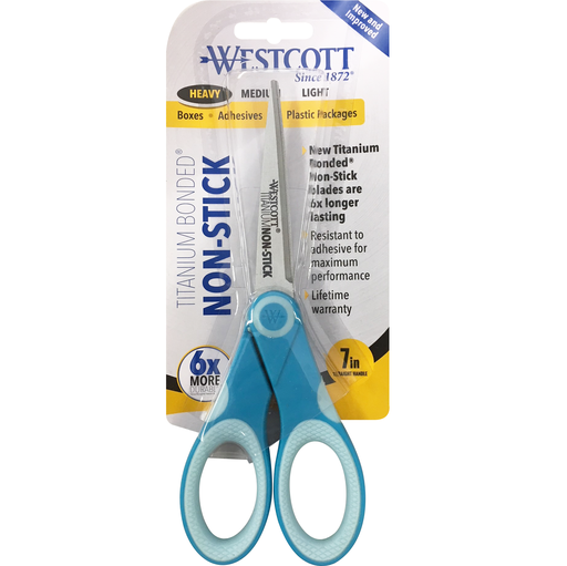 [CUSWT14851] WESTCOTT #14851 7" TITANIUM 不黏較剪 (粉藍色)