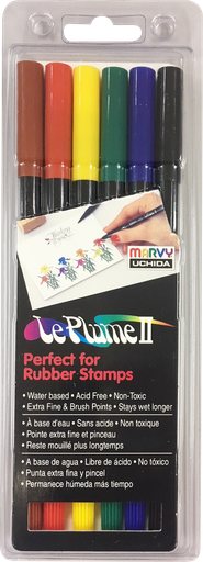 [GALMY11226A] MARVY 1122-6A PRIMARY 6色 LE PLUMME II 兩頭彩繪筆