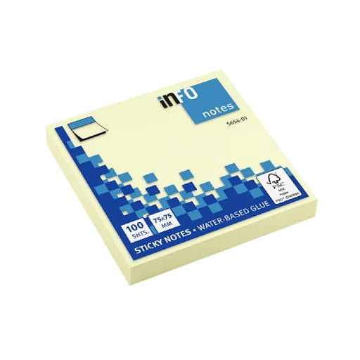 [PIPIF565401] INFO #5654-01 黃色 Sticky Notes 便利貼 (75 x 75mm)