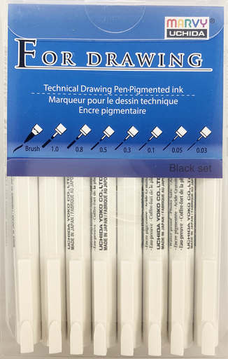 [PNDMY46008VX] MARVY 4600-8VX 8S DRAWING TECH. PEN 黑色套裝