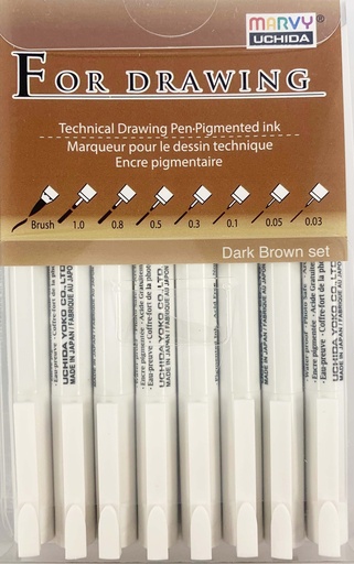 [PNDMY4600DB8VX] MARVY 4600DB-8VX 8S DRAWING TECH. PEN SET 啡色套庄