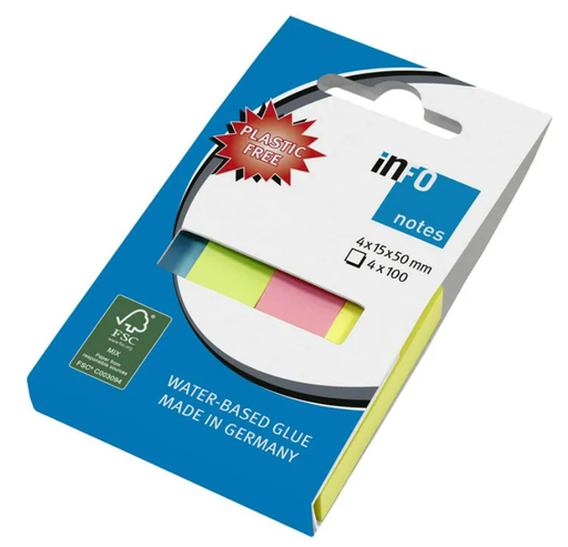 [PIPIF567939] INFO #5679-39 Sticky Notes 4色強力標籤紙 (4 x 15 x 50mm)