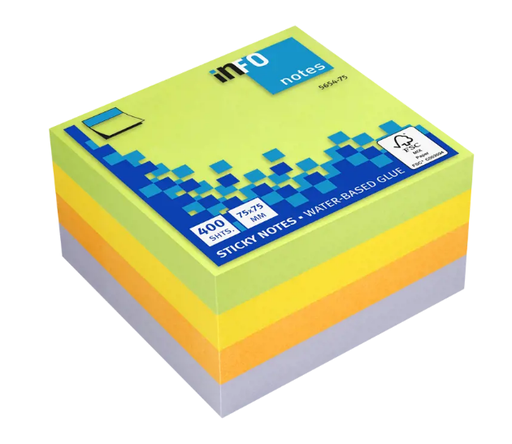[PIPIF565475] INFO #5654-75 混色強力便利貼 Sticky Notes (75 x 75mm) 400張