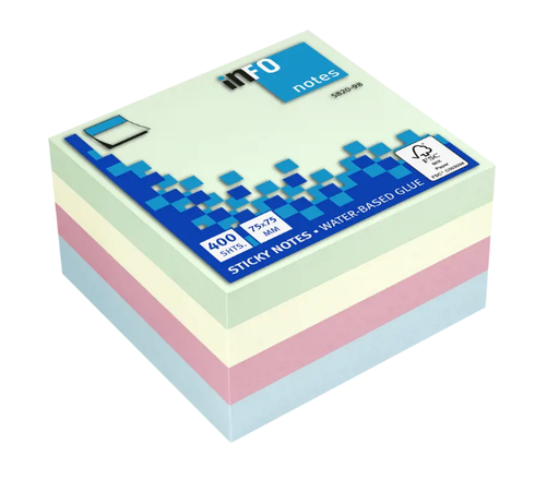 [PIPIF582098] INFO #5820-98 混色強力便利貼 Sticky Notes (75 x 75mm) 400張