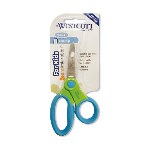 WESTCOTT #14596 5" X-RAY抗菌軟膠手柄兒童安全剪刀 (綠色)